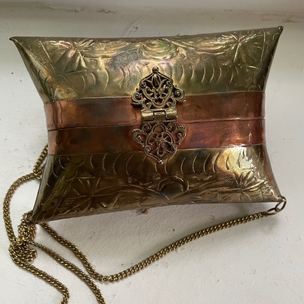 Elegant Gold and Copper Clutch